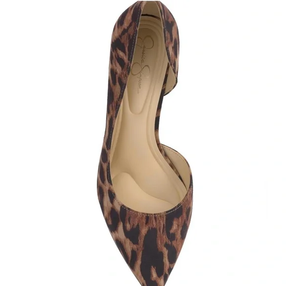 Jessica Simpson Leopard Print Pointed Toe D'Orsay Pump Size 7.5 - Picture 3 of 16